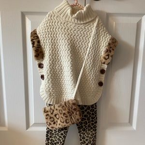 Aspen Kids Poncho Sweater Set
